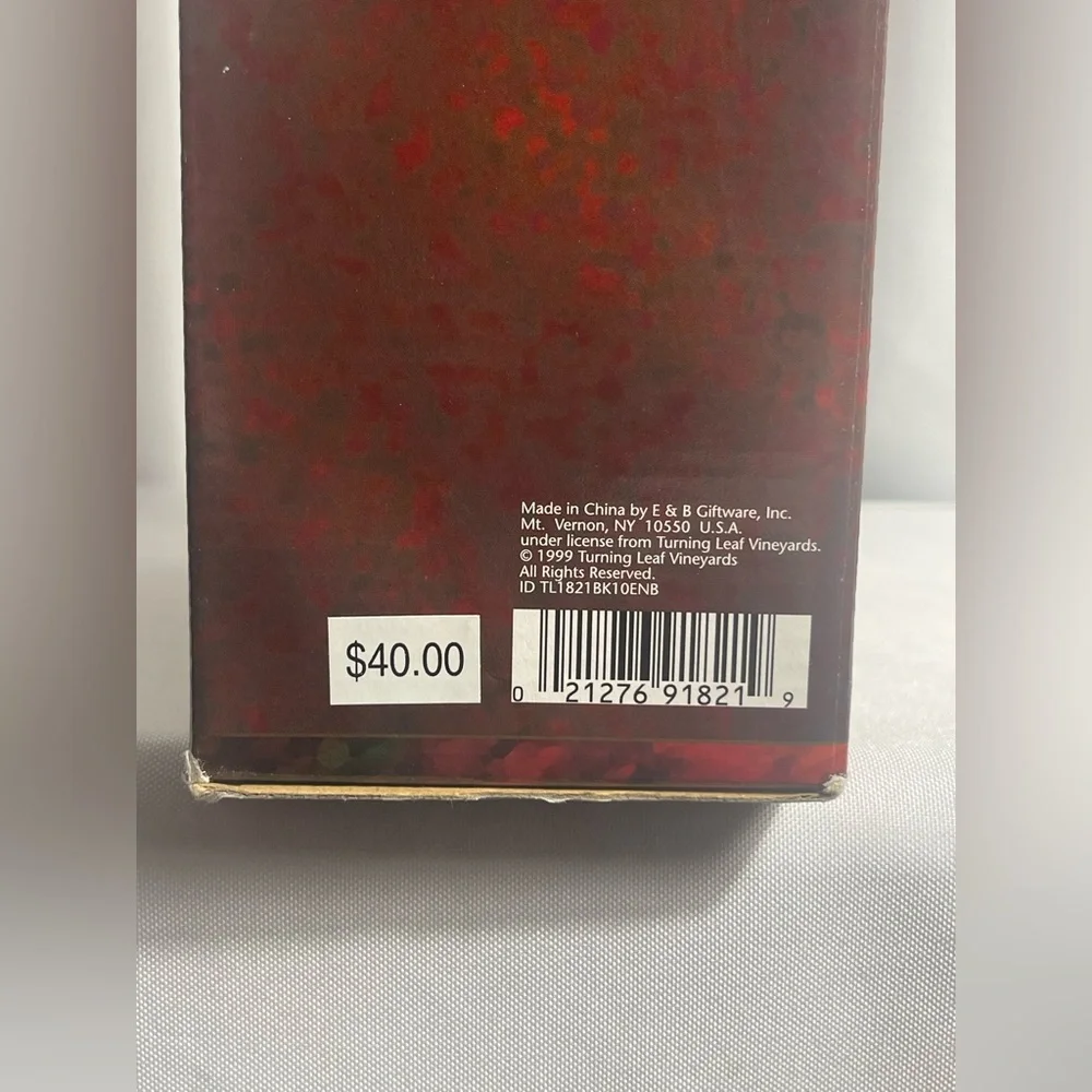 Turning Leaf Black Wine Bottle Carry NIB Gifting Wine Lovers Unique Picnic
